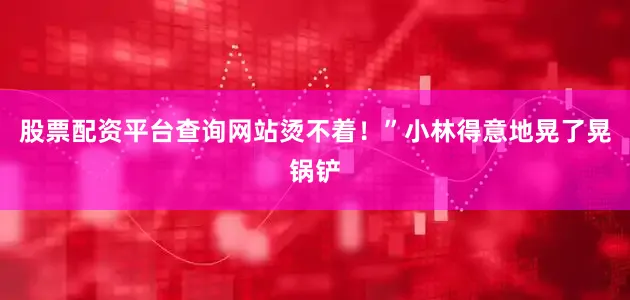 股票配资平台查询网站烫不着！”小林得意地晃了晃锅铲